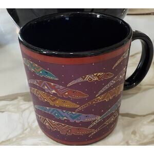 Laurel Burch Aleucian Alligators Vintage Ceramic Coffee Mug Made in Japan 4”